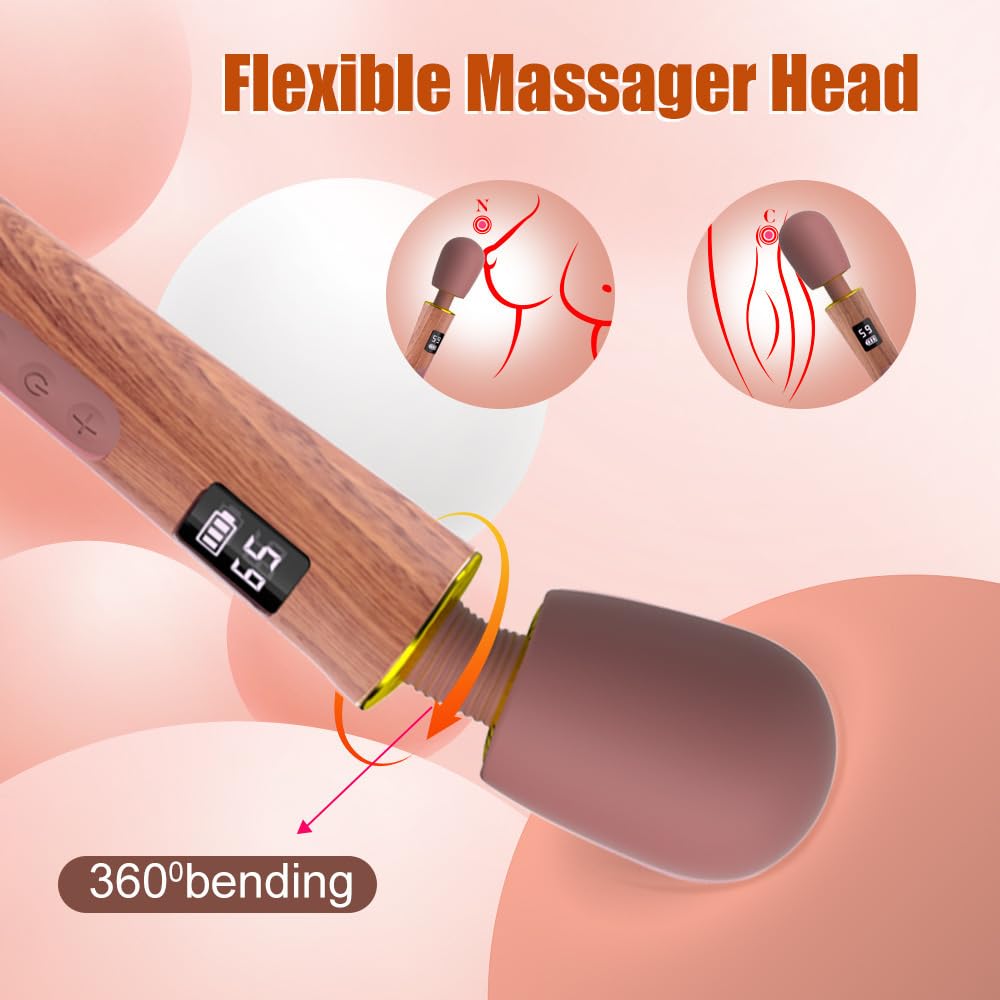 Massagestab Starker Dildo Vibrator Sex Spielzeug für die Frau, Handheld Elektrisch Massagegerät Stab mit 9 Vibrationsmodi und 5 Geschwindigkeitsstufen Paar-Vibratoren Sex Toyset für Woman