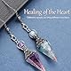 KAIYAYA 2 Stücke Pendulum Pendel Amethyst Kristall Edelstein Pendel Kristall Harz Pendel Ornamente mit Kette für Wahrsagen Hexerei Zeremonie Meditation Balancing (Lila+Blau)