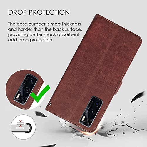 Image of Amazon Brand - Solimo Flip Leather Mobile Cover (Soft & Flexible Back case) for Vivo V20 SE (Brown)