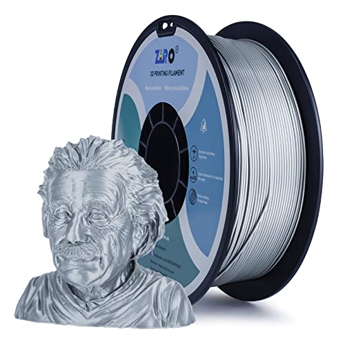 Image of ZIRO PLA Metal Filament 1.75mm,3D Printer Filament PLA PRO Metal Silver 1.75 1KG(2.2lbs), Dimensional Accuracy + /- 0.03mm，Silver