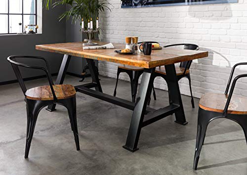 MASSIVMOEBEL24.DE Esstisch Altholz 180x90x76 Mehrfarbig lackiert Industrial #60 – Bild 3