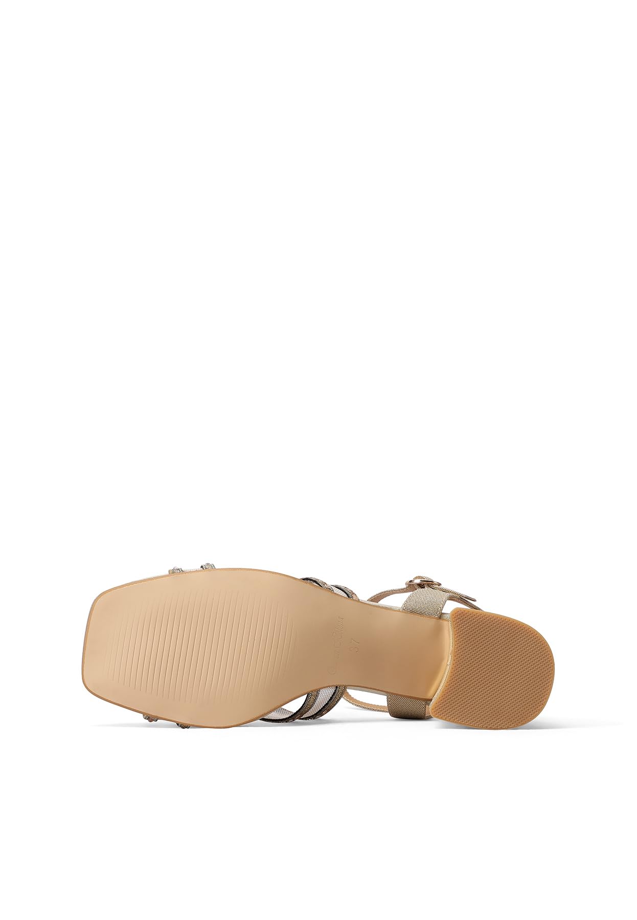 QUEEN HELENA Sandali Eleganti con Strass con Tacco Basso con Cinturino Donna ZM9966