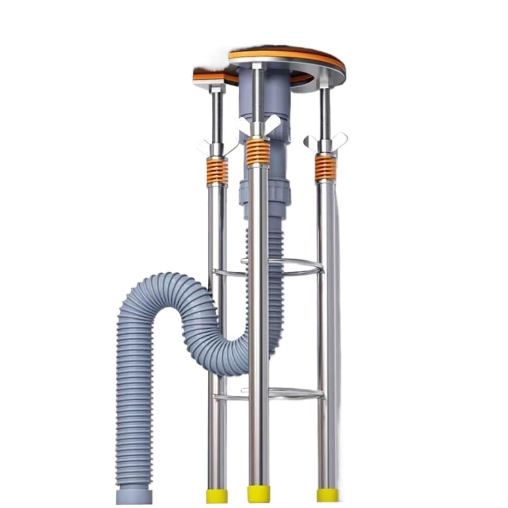 Patas ajustables, Poste de soporte telescópico para lavabo de baño, postes de Acero inoxidable de 8" a 29", Kit de reparación de fregadero de cocina (altura 59-69 cm (23,2"-27"))