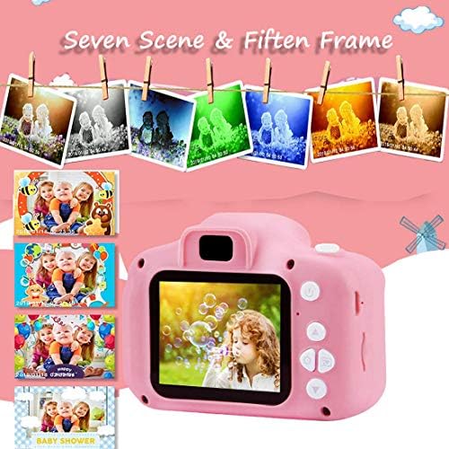 Hoiidel Kids Camera, Birthday Christmas Holiday Kids Gifts for 3-12 Age Girls Boys Toys, 2 Inch 1080P Rechargeable Action Camera with 32GB SD Card,Reader Card (Pink(Carder Reader)) 3 51YERdX2hPL. AC