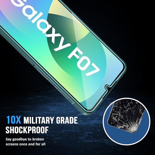 Image of FIRST MART Military Grade Gorilla Tempered Glass Compatible For Samsung Galaxy F07 5G (6.7 Inches) With Easy Installation Kit for Smartphone| Edge To Edge Coverage | Black, Pack of 2