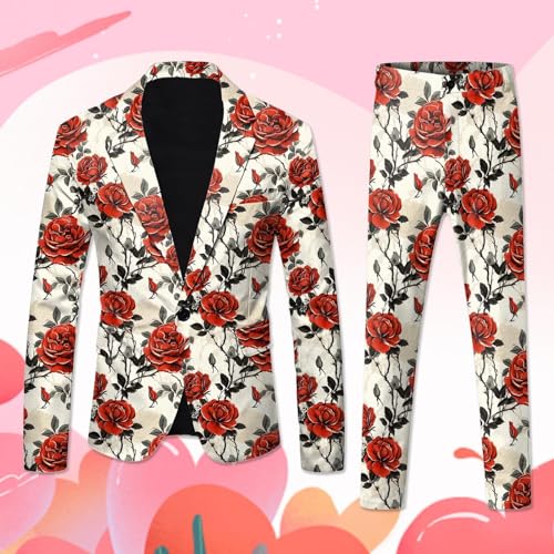 Mens Valentines Day 3D Digital Printed Suit Set Light Business Suit Jacket Suit Suit Men Fashion Suit3