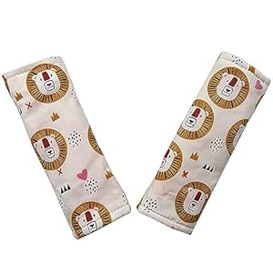 JITNGM Kinderwagen Gurtpolster Löwenmuster 2er-Set