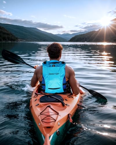 Owntop Schwimmhilfen Erwachsene Jugend mit Trinkrucksack, Pfeife, Mesh Taschen| Verstellbare Auftriebsweste| Leichte Schwimmjacke Unisex für SUP, Kajakfahren, Angeln Alle Wassersportarten