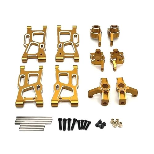 GYJSTBAJ Front Rear Swing Arms Steering Cup C-Shaped Seat for WLtoys 124008 1/14 1/12 JJRC C8803 Metal Upgrade Parts Rc Car(Orange)