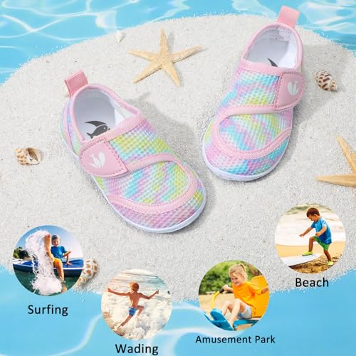 Image of FEETCITY Toddler Water Shoes Boys Girls Swim Shoes Quick Dry Kids Aqua Socks Barefoot for Beach Swimming Pool