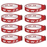 PATIKIL 8 pulseras W.W.J.D, pulseras de regalo cristiano, pulseras tejidas ajustables, pulseras trenzadas, color rojo