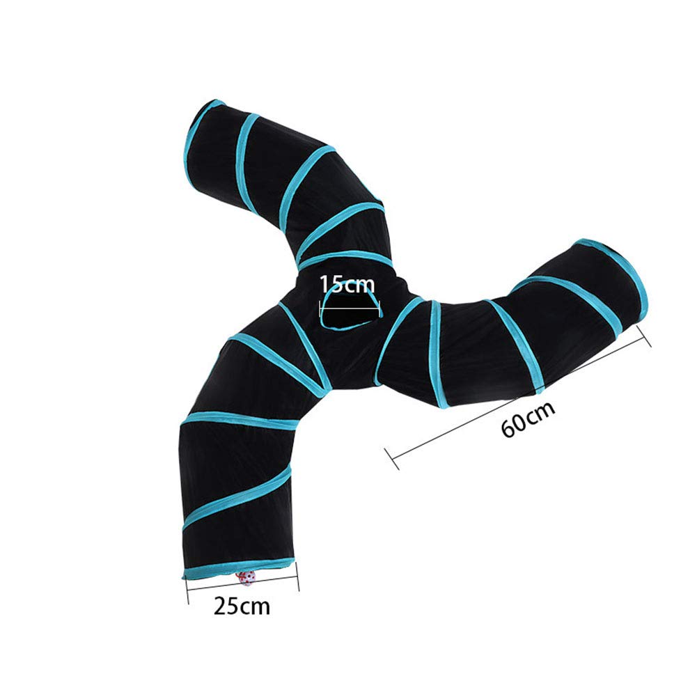 iHOO Túneles para gatos S-Way - Tubo plegable con laberinto de bolas, casa para gatos, mascotas, interactivos, para gatos, cachorros, gatitos, conejos, túneles de 3 vías