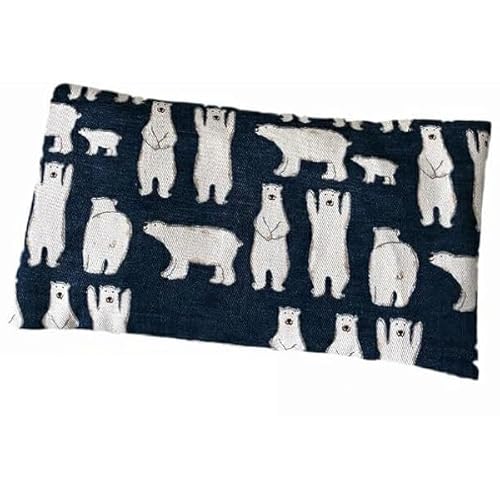 目の上ほわっと ぬかアイマスク ぬか玄米カイロ(小) くまネイビー