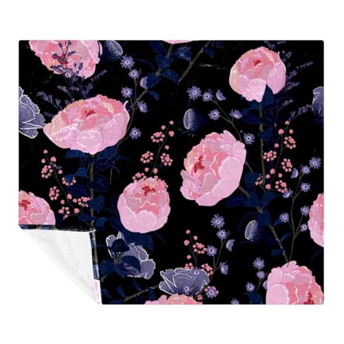 Couverture douce et confortable en microfibre rose pour lit et sofa