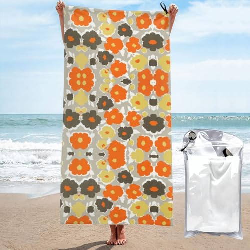 Serviette de bain d'été surdimensionnée et drap de plage floral