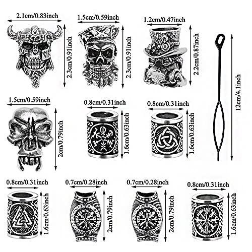 Bartperlen Set mit 28 Teilen für Wikinger- und Piratenlook