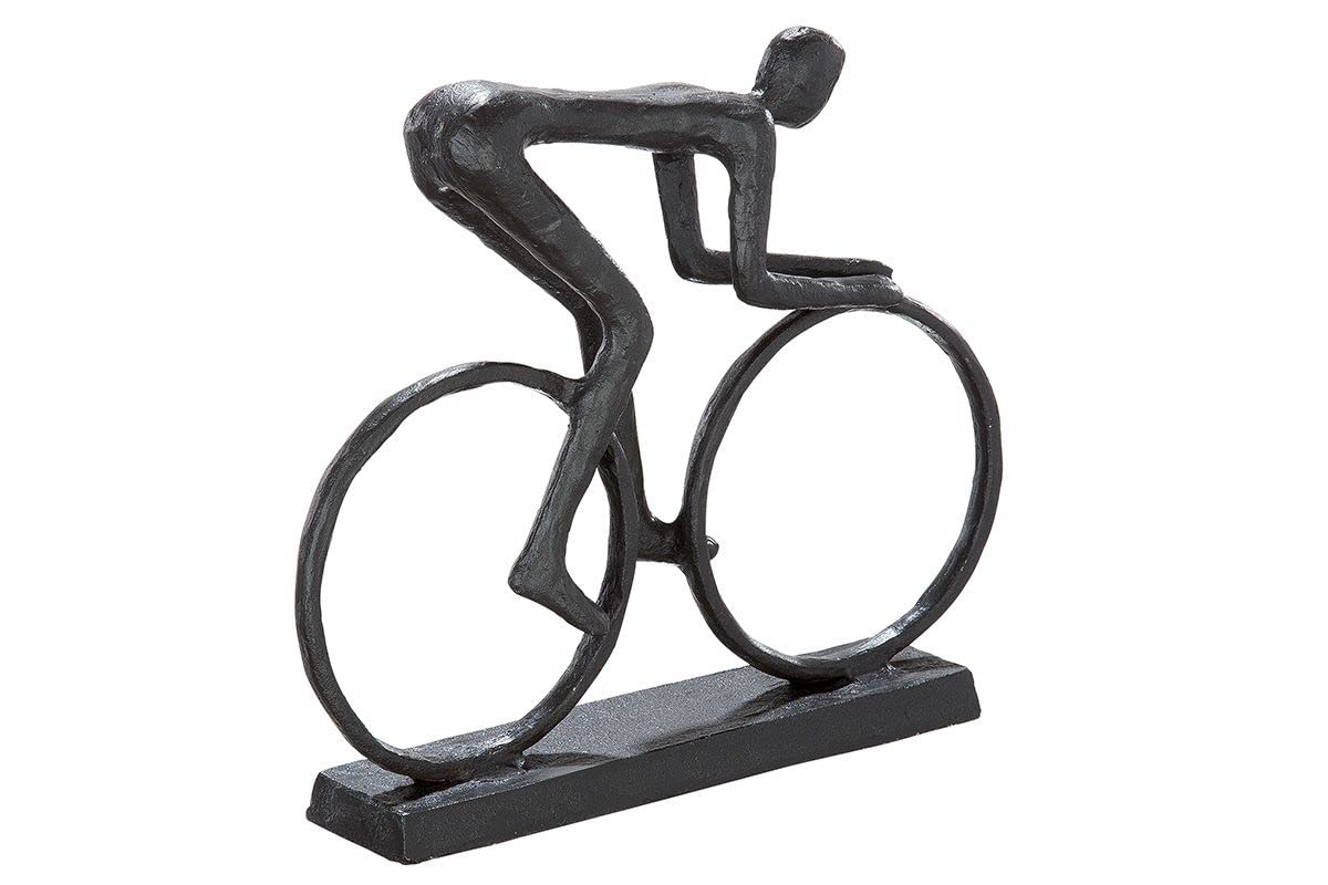 Generisch Megafuchs Skulptur Figur Radfahrer Fahrrad Figur Dekofigur 17,5cm Breit aus Eisen brüniert Geschenkidee mit Spruchanhänger