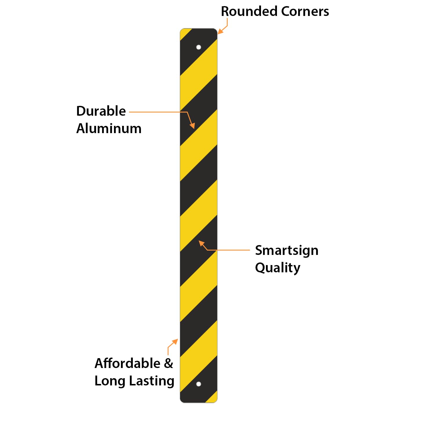 Señal de aparcamiento SmartSign con texto en inglés "Reflective Sign Posts", color negro y amarillo, 3" x 30", negro sobre amarillo, 1