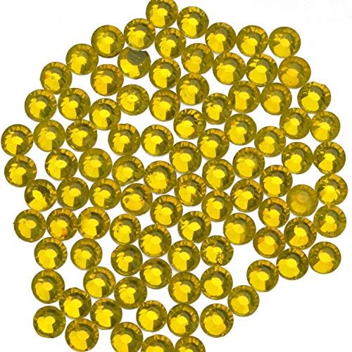 Image of 3000 Pieces Hot Fix Glass Flatback Rhinestones HotFix Round Crystal Gems (Citrine, SS10)