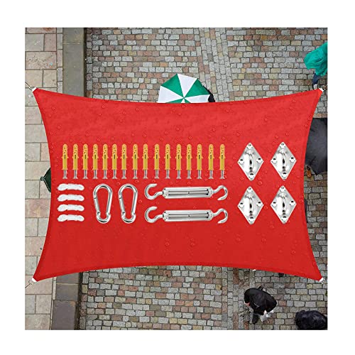 Voile d'ombrage rectangulaire bloquant 98% des UV pour jardin terrasse et balcon, taille 2x3m et 3x4m