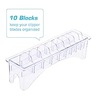 Vista 6 de Estuche organizador rectangular para cortar el cabello, peine guía de plástico, caja de almacenamiento de 10 bloques, herramientas universales