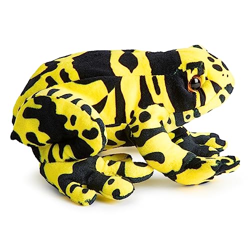 Zappi Co 100% Recycled Plush Poison Dart Frog Yellow/Black Toy (21cm Length) Stuffed Soft Cuddly Eco Friendly Animals Collection for Newborns - Image 2