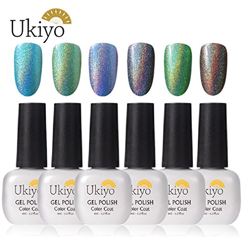 Ukiyo 6pcs Gel Nail Polish Set Rainbow Series Soak off UV LED Gel Lacquer Varnish Pedicure French Nail Art 6 Colors Combo