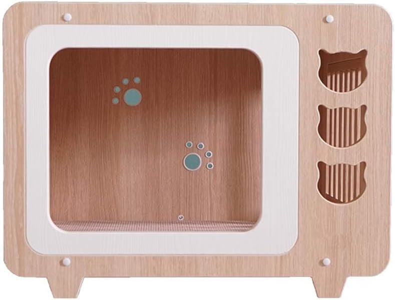 犬小屋 子犬のためのペットハウスキャットハウスレトロなテレビ木製の猫ハウス猫の巣犬小屋屋内使用ペットシェルター ペットハウス (色 