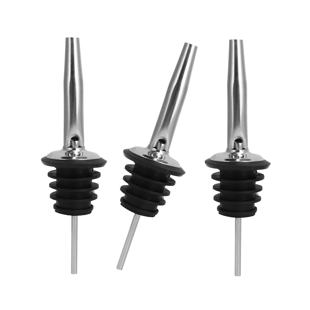 - Bab Louie & Co. Metal Pourer | Stainless Steel Pouring Spouts for Liquor, Wine, Syrup, Olive Oil & Spirits, Bartender Bottle Pourer with Tapered Spout, Perfect for Home, Restaurant, Bar (Pack of 3)