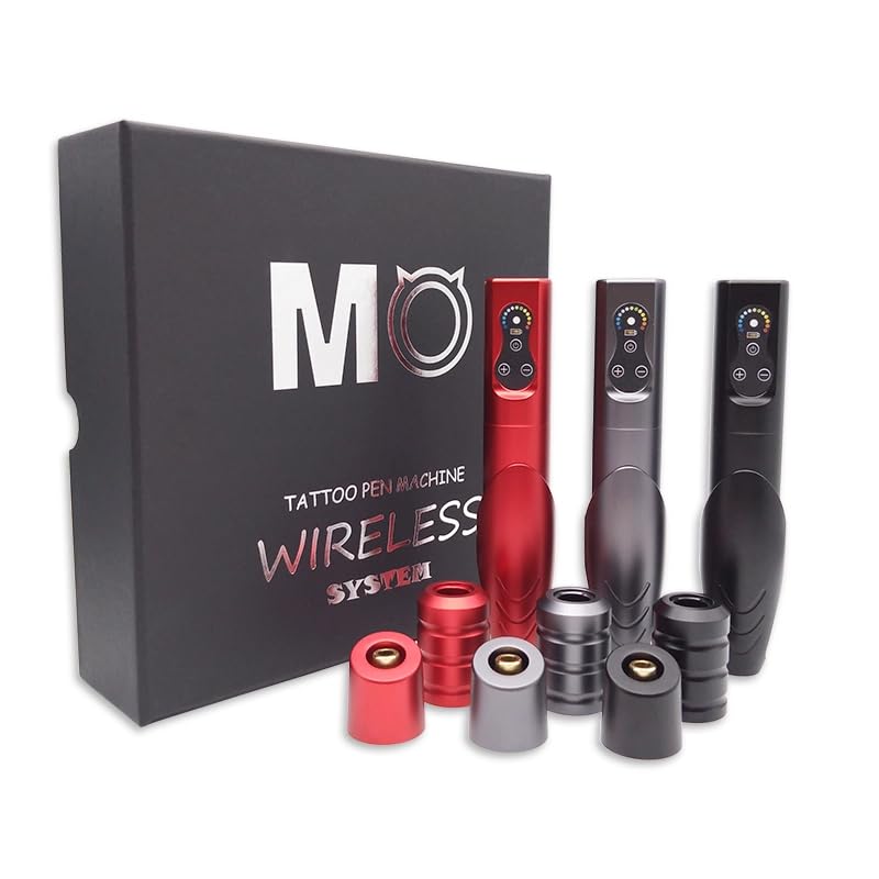 Line Art Tattoo MO Wireless Tattoo & Makeup Pen, Professional Pen Machine with USB Charging and One Extra Grip (Red Color)-image-48