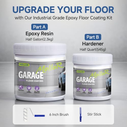 Epoxy Floor Paint, Kit para Piso de Garaje de Epoxi para Concreto, 1 Auto, Gris miniatura 2
