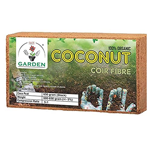 GATE GARDEN Cocopeat Brick (650gm) - Expands To 3.5 Kg Powder