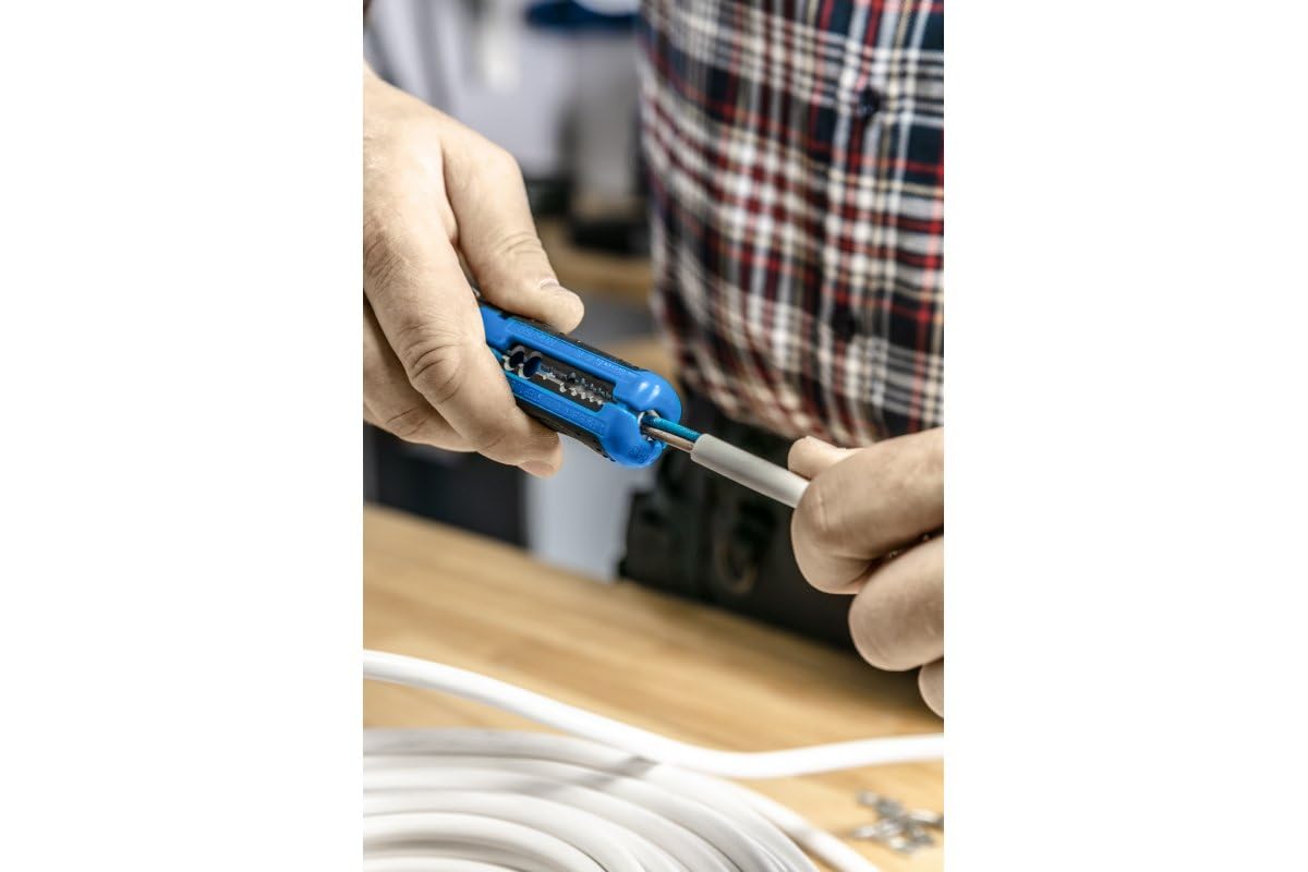 Högert Technik Herramienta pelacables profesional de 122 mm, universal, 0,5 – 6,0 mm, herramienta electricista, pelacables