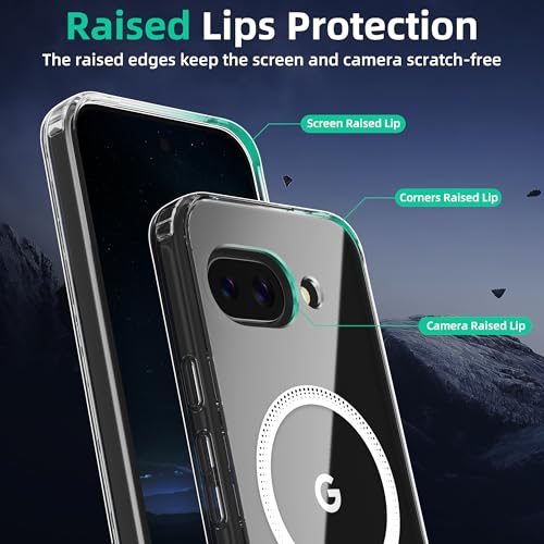 Image of ONES Magnetic for Goolgle Pixel 10a Slim Case, Compatible with Magsafe, Military-Grade Drop Guard, Anti-Yellowing, Shockproof Cove Pixel 10a, Scratch-Resistant, Transparent