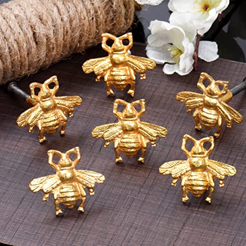 Indian Shelf 18 Pieces Knobs-Gold Knobs-Bee Drawer Pulls-Bumble Bee Cabinet Dresser Pulls-Gold Brass Kids Knobs-Decorative Knobs, MK-185-A-1-A-18