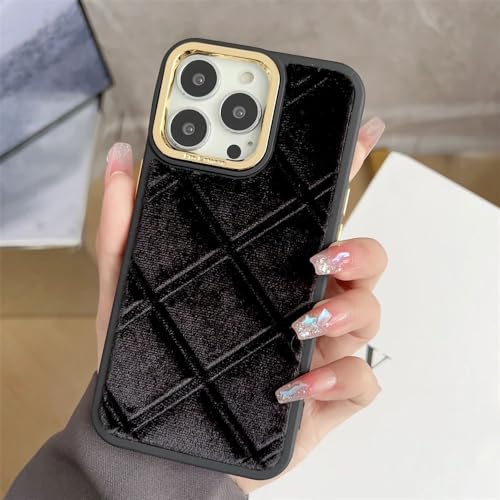 Coque velours iPhone 12 Pro Max noire - protection antichoc 3D