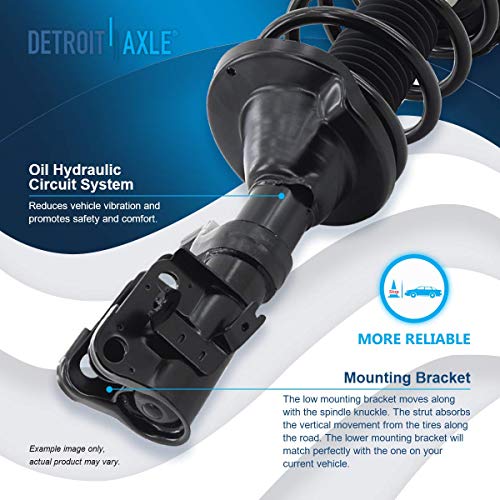 Image of Detroit Axle - 2pc Front Struts for 2003-2011 Honda Element, Complete Strut w /Coil Spring Assembly 2004 2005 2006 2007 2008 2009 2010 Replacement Suspension Struts Shocks Assembly