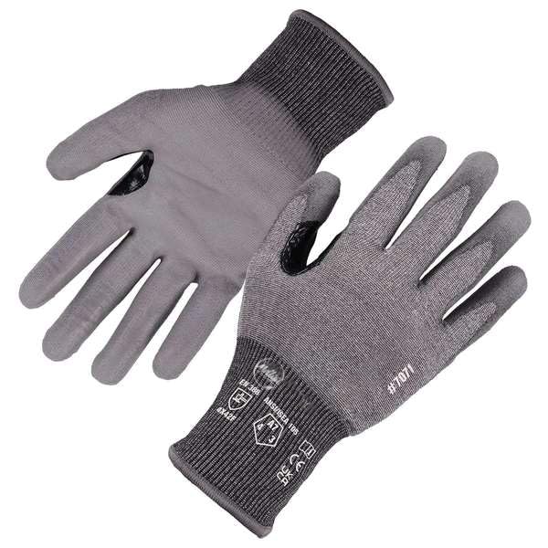 MOLLIFII ANSI A7 PU Coated CR Gloves, Gray, Size L