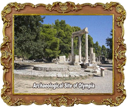 Imán decorativo de refrigerador sitio arqueológico Olimpia Grecia miniatura 1