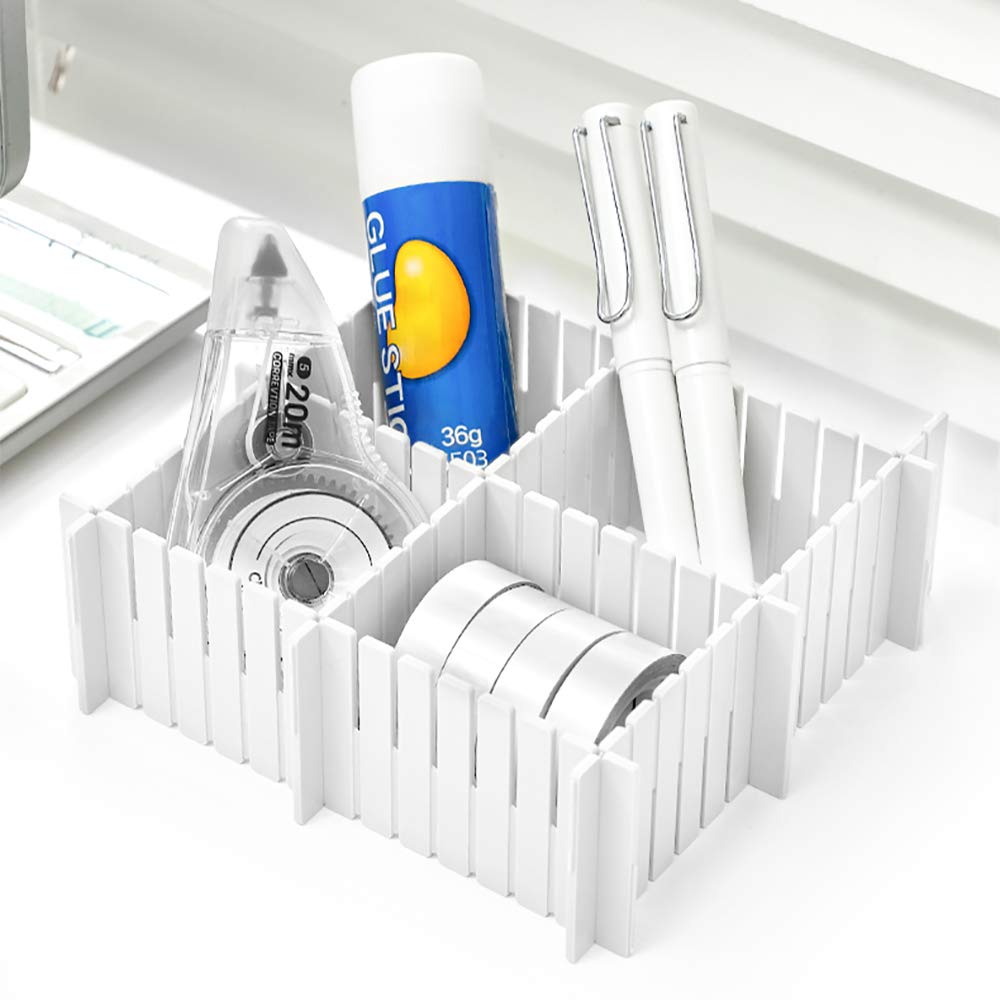 40 Divisori Per Cassetti Regolabili – 38x7 Cm – Organizzatori Sottili In Plastica Trasparente Per Biancheria, Calze, Trucco, Posate - 2