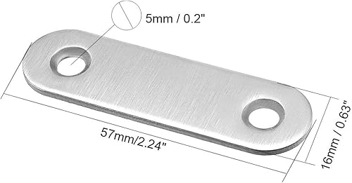 Miniatura 3 de uxcell Placa de reparación, 2.244 in x 0.630 in, conector de soporte de esquina de fijación plana, paquete de 10