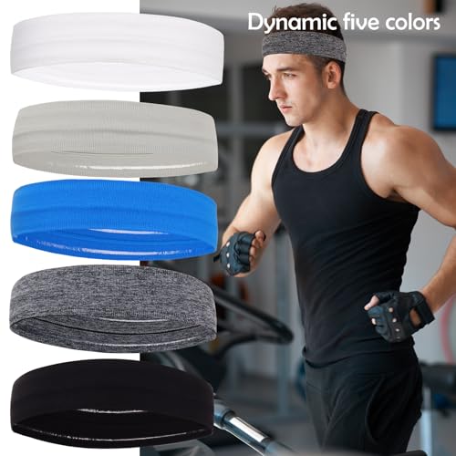 Image of Workout Headbands Non Slip Headband Sport Headbands Sweatbands Elastic Sport Hair Bands for Sports Travel Indoor Fitness Gym