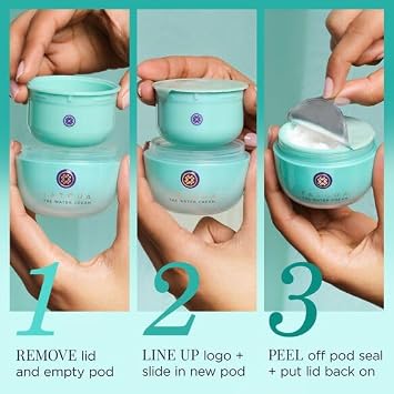 Tatcha The Water Cream Refill 50 ml - Lightweight Gel Face Cream Moisturiser for Normal to Oily Skin - Pore Refining Moisturiser - Refill Pack