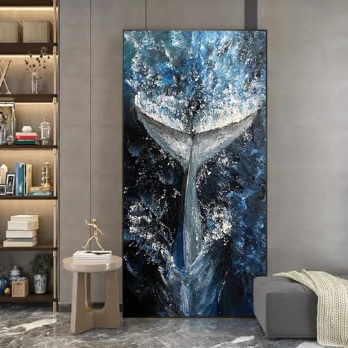 Toile abstraite moderne de salon océan bleu pour une décoration d'intérieur apaisante