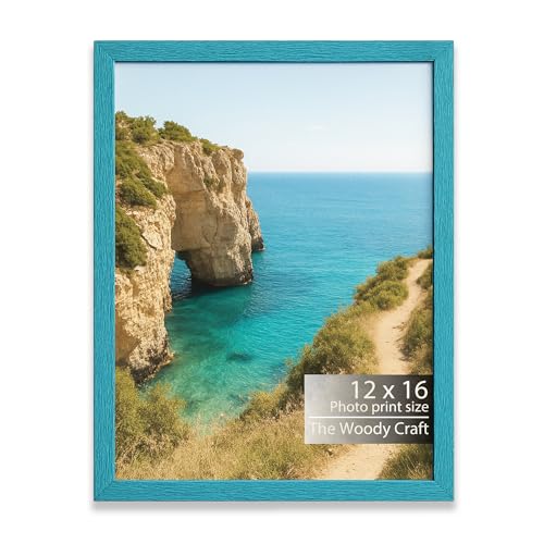 Image of Photo Frame 12x16 inch | Blue Photo Frames For Wall That Adds Vibrancy | Wall Photo Frames For Home Decoration | Wooden Frame With Simple Elegance | Vintage Photo Frame For Classic Walls