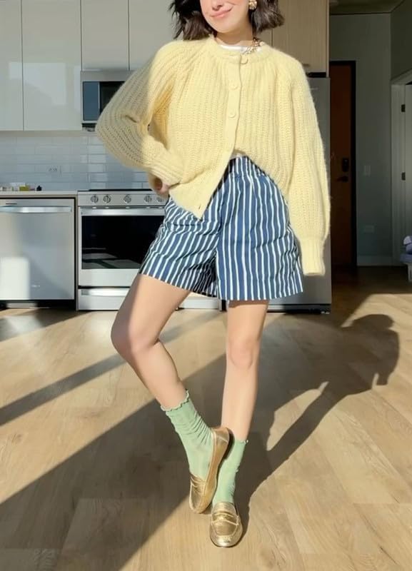 Womens Cardigan Sweater Chunky Knitted Crew Neck Long Sleeve Button Down Jackets Open Front Loose Casual Coat - Image 5