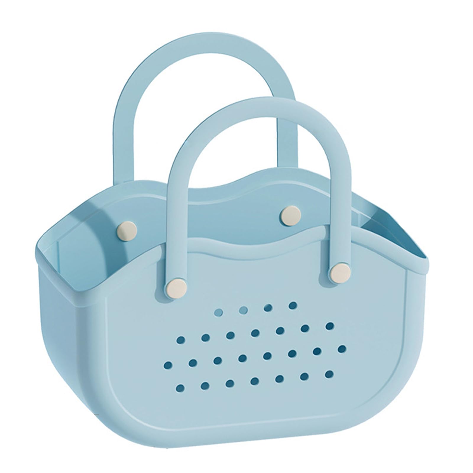 NRVTRE Shower Basket with Drain Holes and Handle Portable Bath Storage Basket for Home Gym Pool Hygienic Shower Storage