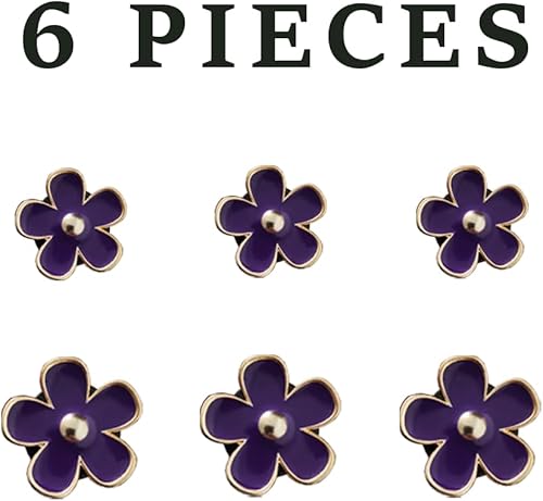 Miniatura 2 de Clips para salidas de aire - 6 piezas de decoración de margaritas para automóvil para salidas de aire y aire acondicionado - Accesorios de Púrpura,