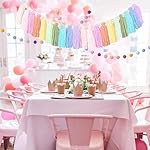 2 PCS Rainbow Boho Tassel Garland, 6.5 Feet Pom Pom Tassel 20 Felt Balls, Colorful Wall Hanging Banner Pastel Fabric Decor for Classroom,Party,Nursery,Wedding,Birthday Party & Home Decoration - Image 4