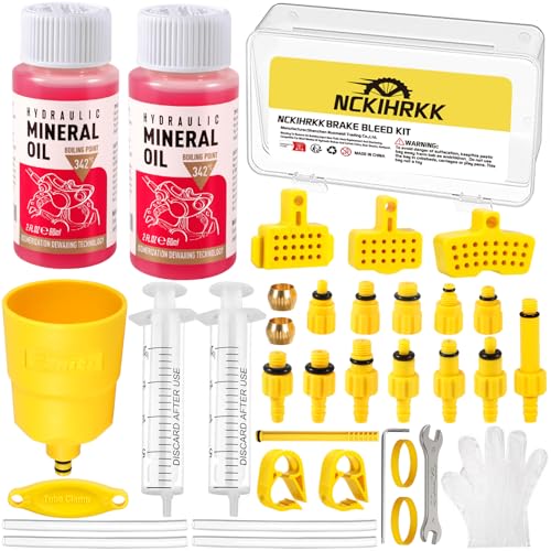 NCKIHRKK Kit Sangrado Frenos para Shimano, Kit de Purga para Frenos MTB Incl. 120 ML Liquido Frenos para Shimano, Kit Sangrado Frenos de Disco Hidráulicos para Shimano, Magura, Tektro
